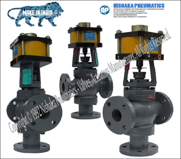 Pneumatic Three Way Control Valves